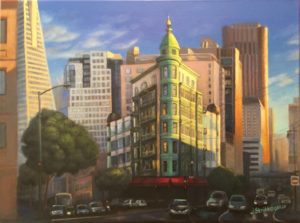 City by the Bay, San Francisco cityscape oil painting on canvas by Julia Strittmatter
