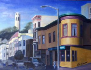 North Beach San Francisco cityscape oil painting by Julia Strittmatter
