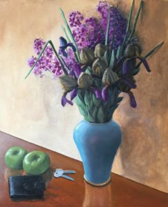 Pedigreed irises still life oil painting by Julia Strittmatter
