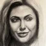 Angelina Jolie is an excellent model to draw. Her features are perfectly symmetrical and exquisite.